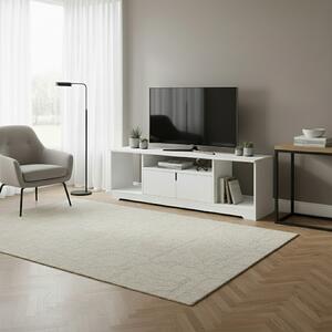 DecHome Mobile TV Moderno 2 Ante 3 Vani a Giorno in Legno Dimensioni 120x30x41 cm colore Bianco