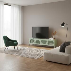 DecHome Mobile TV Moderno 4 Ante in Metallo Dimensioni 180x35x50 cm colore Verde - Tayra