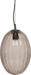 Lampada a sospensione Padiro, 23 x 23 x 36 cm, grigio, vetro. Paralume in vetro ovale con texture fine. Attacco E27