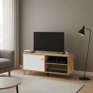 DecHome Mobile TV Scandinavo 1 Anta 2 Vani a Giorno Dimensioni 123x40x55 cm colore Rovere - Bollo