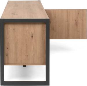 DecHome Mobile TV Scandinavo 2 Ante 2 Vani a Giorno in Legno Dimensioni 160x40x55 cm colore Quercia - Denver