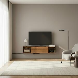 DecHome Mobile TV Sospeso Moderno 1 Anta 2 Vani a Giorno Dimensioni 120x24x22,4 cm colore Noce