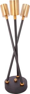 Lampada da tavolo Padiro, dimensioni 20 x 20 x 45 cm, colore nero, materiale: ferro, 3 portalampada aperti, attacco E27