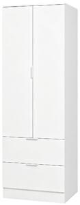 HOMCOM Armadio guardaroba con 2 ante soft-close, 2 cassetti e asta, 60x47x180 cm, bianco | Aosom Italy