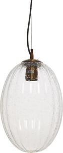 Lampada a sospensione Padiro, 23 x 23 x 36 cm - trasparente - vetro - vetro ovale con texture fine - attacco E27