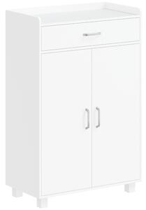 HOMCOM Scarpiera con cassetto, 5 ripiani regolabili per 6 paia di scarpe, 62,5x35x95 cm, bianco | Aosom Italy