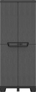 TERRY OUTLET - Armadio da Esterno Antipioggia in Plastica 2 Ante con 3 Ripiani Linea Ardesia 68x39x172 cm colore Grigio