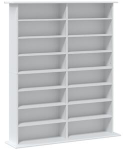 HOMCOM Scaffale multimediale per 720 CD con 16 scomparti e 12 ripiani regolabili, bianco | Aosom Italy