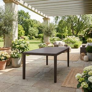 IPAE PROGARDEN OUTLET - Tavolo da Giardino Allungabile Rettangolare in Polipropilene Dimensioni 150-220x90x72 cm colore Marrone - Queen
