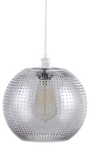 Lampada a sospensione Padiro, 26 x 26 x 26 cm, grigio, vetro, vetro sferico con rilievo, attacco E27