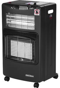 KRAFT&DELE | Stufa a gas con radiatore, apparecchio di riscaldamento a gas, bruciatore ceramico a infrarossi, compatibile con bombole di butano o propano, potenze: 1500/2750/4200W e riscaldatore elettrico da 1200W