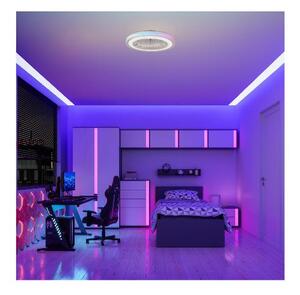 Mantra Ventilatore da Soffitto con Telecomando con Luce Lampadario Ventilatore Pale Interne Diametro 55,6 cm colore Bianco - 7861 GAMER Big RGB