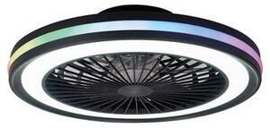 Mantra Ventilatore da Soffitto con Telecomando con Luce Lampadario Ventilatore Pale Interne Diametro 55,6 cm colore Nero - 7862 GAMER Big RGB