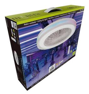 Mantra Ventilatore da Soffitto con Telecomando con Luce Lampadario Ventilatore Pale Interne Diametro 55,6 cm colore Bianco - 7861 GAMER Big RGB
