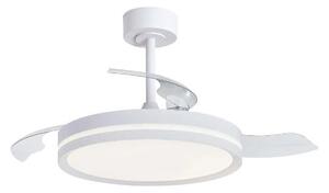 Mantra Ventilatore da Soffitto con Telecomando con Luce Lampadario Ventilatore 3 Pale Diametro 49/106 cm colore Bianco - 9550 VILLENA M
