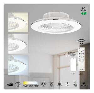 Mantra Ventilatore da Soffitto con Telecomando con Luce Lampadario Ventilatore Pale Interne Diametro 73,5 cm colore Bianco - 7490 ALISIO XL