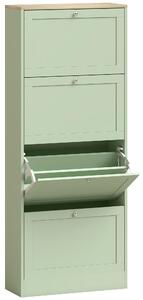 HOMCOM Scarpiera 24 paia con 4 cassetti ribaltabili e ripiani regolabili, 60x23,5x153 cm, verde | Aosom Italy