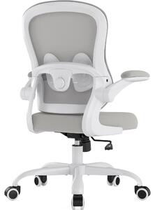 Sedia ergonomica con schienale a rete, dotata di supporto lombare regolabile e
