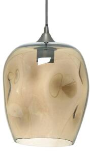 Lampada a sospensione Padiro, 22 x 22 x 34 cm - trasparente e grigio - vetro - vetro arrotondato con base aperta - attacco E27