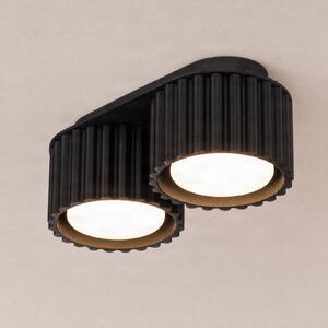 Plafoniera soffitto Aura 2 SOLLUX LIGHTING, dimmerabile, Nero, Corridoio, Alluminio, Moderno, Plafoniera