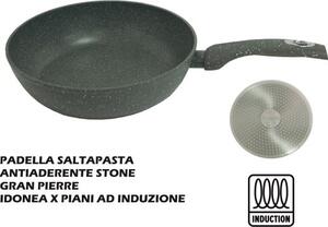 Casalinghi Letizia Ceramica Padella Antiaderente Induzione in Alluminio Saltapasta 24 cm Granpierre