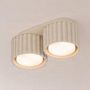 Plafoniera soffitto Aura 2 SOLLUX LIGHTING, dimmerabile, Crema / Ambra, Corridoio, Alluminio, Moderno, Plafoniera
