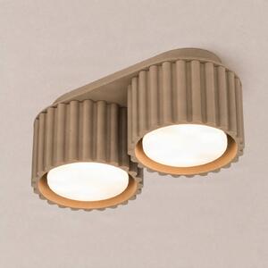 Plafoniera soffitto Aura 2 SOLLUX LIGHTING, dimmerabile, Alluminio / Grigio / Zincato, Corridoio, Alluminio, Moderno, Plafoniera