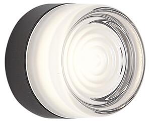 Lampada da parete di design nera con vetro opale IP44 - Michele