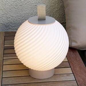 Briloner Lampada LED da tavolo ricaricabile Brilo unplugged Globe, beige/bianco, IP44 dimmerabile, Crema / Ambra, Corridoio, Plastica, Moderno