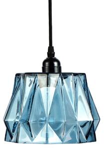 Lampada a sospensione Padiro, 19 x 19 x 19 cm, blu, vetro, vetro lavorato, attacco E27