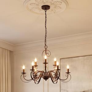 Lampadario a soffitto Caleb Lindby, dimmerabile, Marrone / Ruggine, Corridoio, Metallo, Campagna / Rustiche, Lampadario