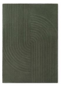 Tappeto verde scuro in lana tessuto a mano 200x300 cm Arcura – Vikosa