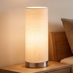 Lampada da tavolo Ronja Lindby, dimmerabile, Crema / Ambra, Camera da letto, Tessuto / Stoffa / Seta, Moderno, Lampada da tavolo