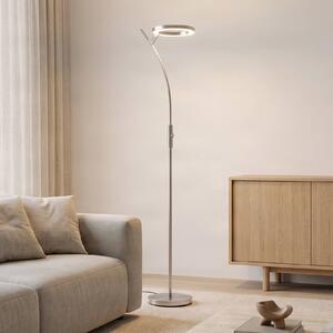 Lampada da terra con luce lettura Darion Lindby, dimmerabile, Alluminio / Grigio / Zincato, Soggiorno / Sala da pranzo, Metallo, Moderno, Lampada LED da terra