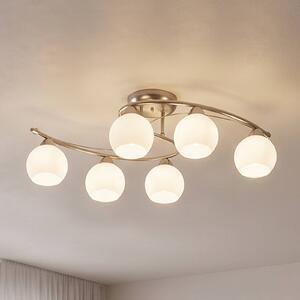 Plafoniera soffitto Svean Lindby, dimmerabile, Alluminio / Grigio / Zincato, Soggiorno / Sala da pranzo, Vetro, Moderno, Plafoniera