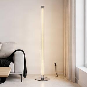 Lampada da terra a LED Hadis Lindby, dimmerabile, Cromo / Argento, Soggiorno / Sala da pranzo, Plastica, Moderno, Lampada LED da terra