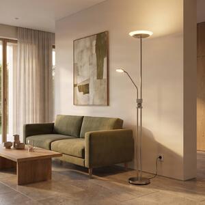Lampada da terra con luce lettura Jonne Lindby, dimmerabile, Alluminio / Grigio / Zincato, Soggiorno / Sala da pranzo, Metallo, Moderno, Lampada LED da terra