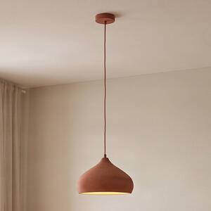 Lampada a sospensione Fiona Lindby, dimmerabile, Terracotta, Soggiorno / Sala da pranzo, calcestruzzo / cemento, Mediterraneo, Lampada a sospensione