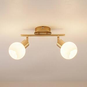 Faretto a soffitto ELAINA Lindby, dimmerabile, Ottone / Oro, Soggiorno / Sala da pranzo, Metallo, Moderno, Plafoniera