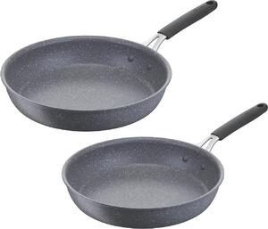 LAGOSTINA Padelle Antiaderenti Induzione in Alluminio Set 2 Pezzi 24-28 cm colore Grigio Tempra Mineral