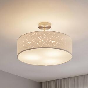 Plafoniera soffitto Umma Lindby, dimmerabile, Bianco / Opale, Soggiorno / Sala da pranzo, Tessuto / Stoffa / Seta, Moderno, Plafoniera