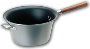 Lar Paiolo per Polenta Antiaderente in Alluminio 30 cm Manico in Legno 22 cm