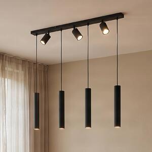 Lampada a sospensione Sanad Lindby, dimmerabile, Nero, Soggiorno / Sala da pranzo, Metallo, Moderno, Lampada a sospensione