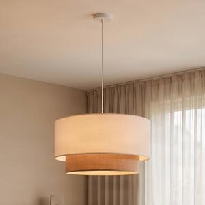 Lampada a sospensione Boho Duolla, dimmerabile, Crema / Ambra, Soggiorno / Sala da pranzo, Tessuto / Stoffa / Seta, Campagna / Rustiche, Lampada a sospensione