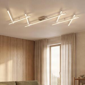 Plafoniera a LED Kerem Lindby, dimmerabile, Alluminio / Grigio / Zincato, Soggiorno / Sala da pranzo, Metallo, Moderno, Plafoniera LED
