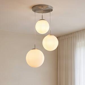 Lampada a sospensione in vetro Heleska Lindby, dimmerabile, Bianco / Opale, Soggiorno / Sala da pranzo, Metallo, Moderno, Lampada a sospensione