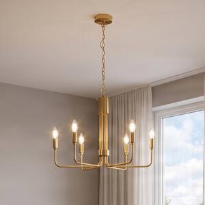 Lampadario a soffitto Elanova Lindby, dimmerabile, Ottone / Oro, Soggiorno / Sala da pranzo, Metallo, Antico, Lampadario