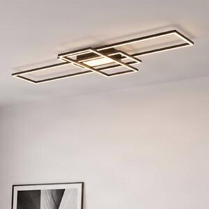Plafoniera a LED Ismera Lindby, dimmerabile, Nero, Soggiorno / Sala da pranzo, Alluminio, Moderno, Plafoniera LED