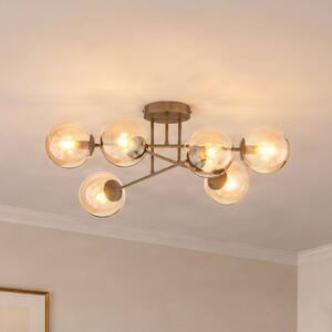 Plafoniera soffitto ROMA EMIBIG LIGHTING, dimmerabile, Crema / Ambra, Soggiorno / Sala da pranzo, Vetro, Moderno, Plafoniera