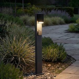 Lampioncino da giardino Enerio Lindby, dimmerabile, Nero, Alluminio, Moderno, Lampada da esterni